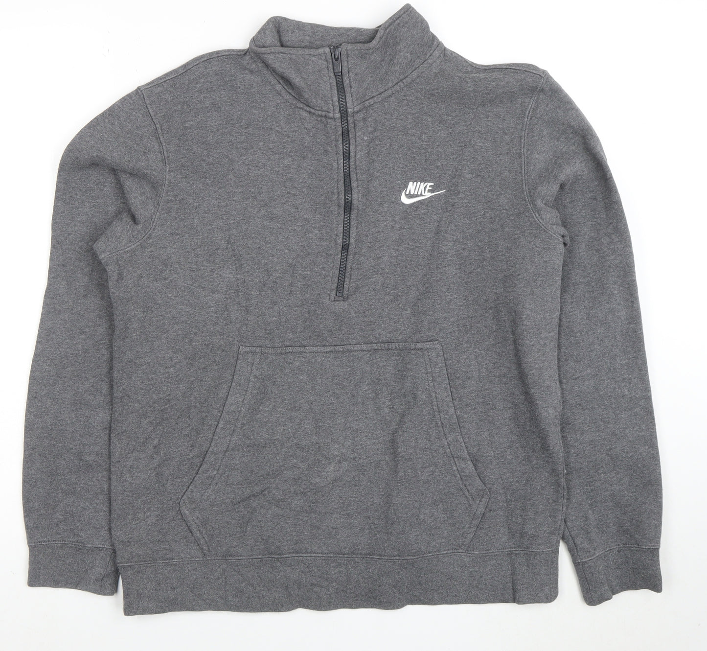 Nike Mens Grey 1/2 Zip Fleece Sweatshirt Medium Regular Fit