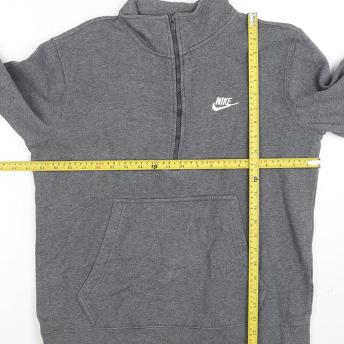 Nike Mens Grey 1/2 Zip Fleece Sweatshirt Medium Regular Fit
