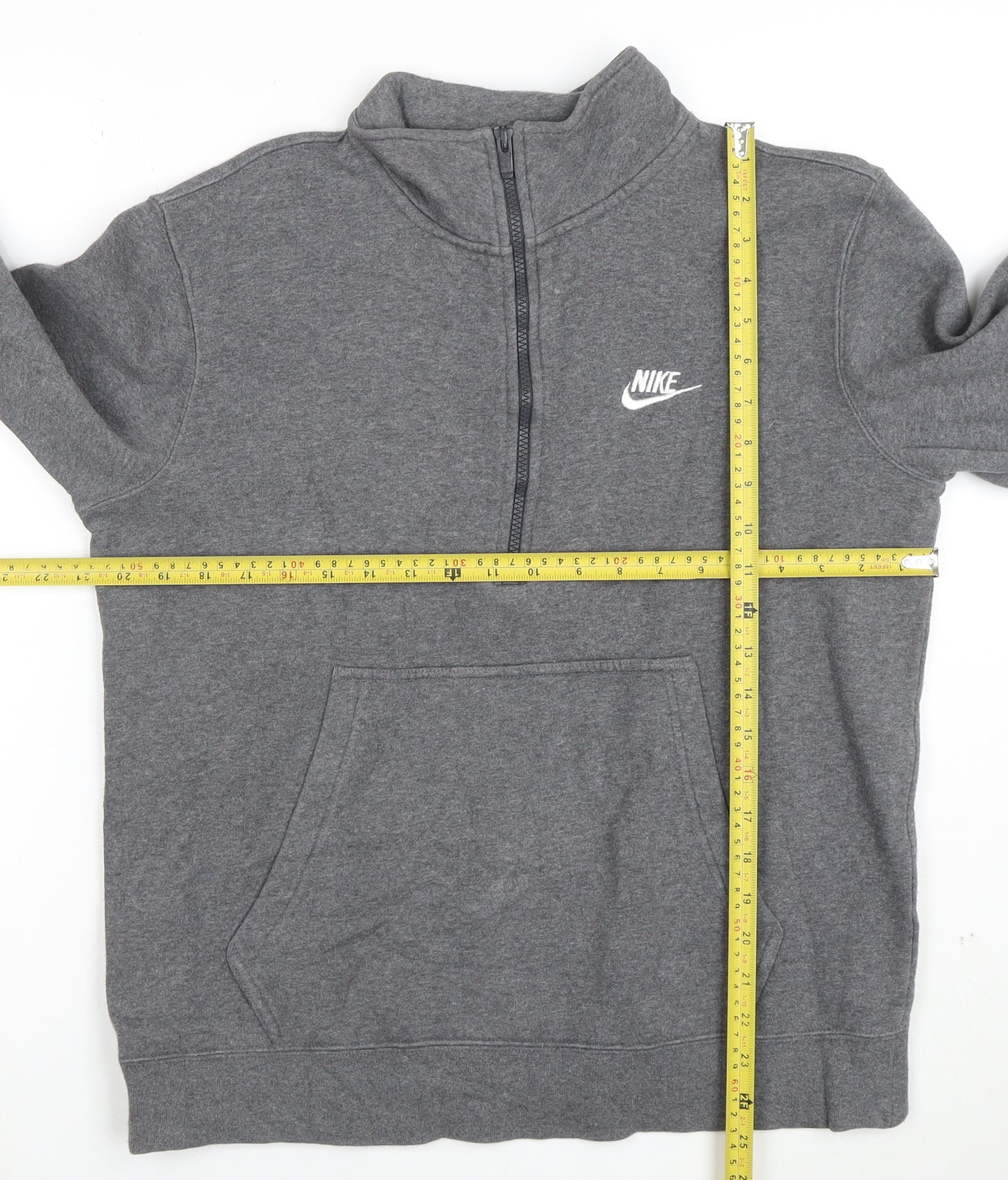 Nike Mens Grey 1/2 Zip Fleece Sweatshirt Medium Regular Fit