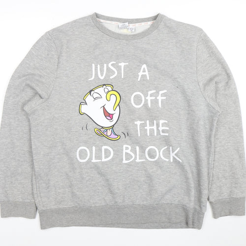 Disney Women’s Grey Beauty and the Beast Chip Sweatshirt Size 14