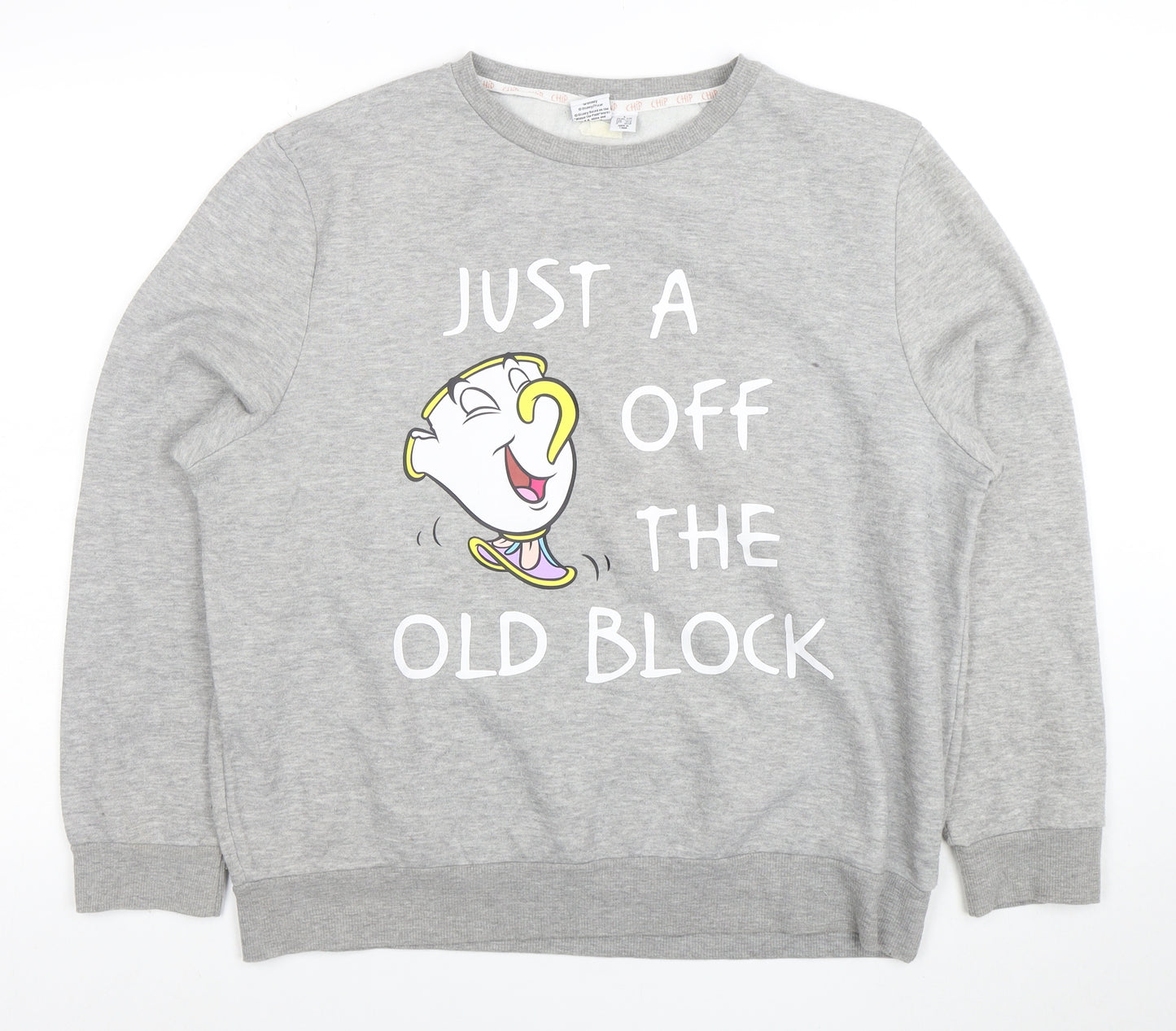 Disney Women’s Grey Beauty and the Beast Chip Sweatshirt Size 14