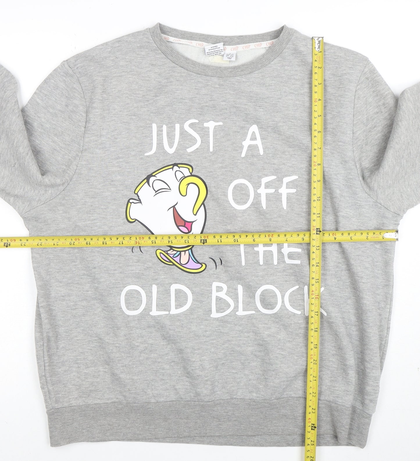Disney Women’s Grey Beauty and the Beast Chip Sweatshirt Size 14