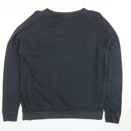 Levi's Men's Black Crew Neck Graphic Logo Pullover Sweatshirt Size S