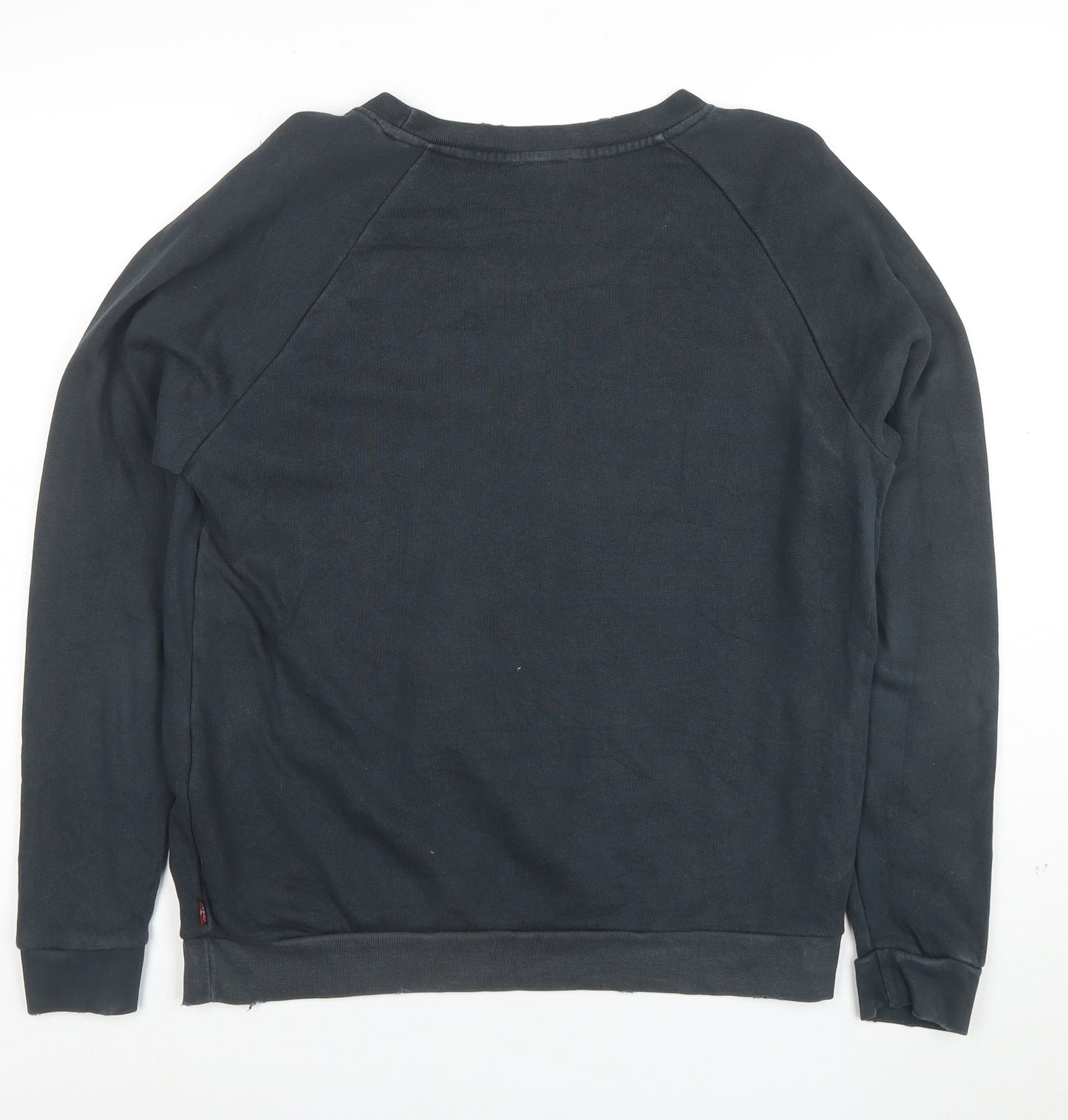 Levi's Men's Black Crew Neck Graphic Logo Pullover Sweatshirt Size S