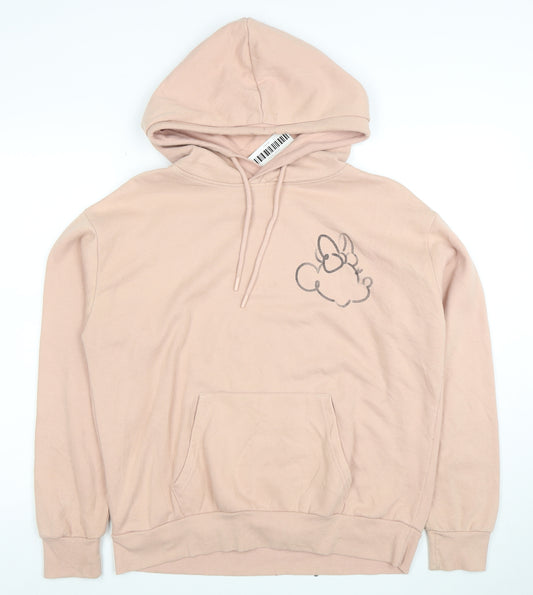 Disney Women Pink Minnie Mouse Pullover Hoodie Size M