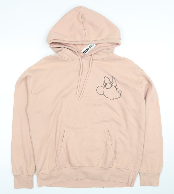 Disney Women Pink Minnie Mouse Pullover Hoodie Size M