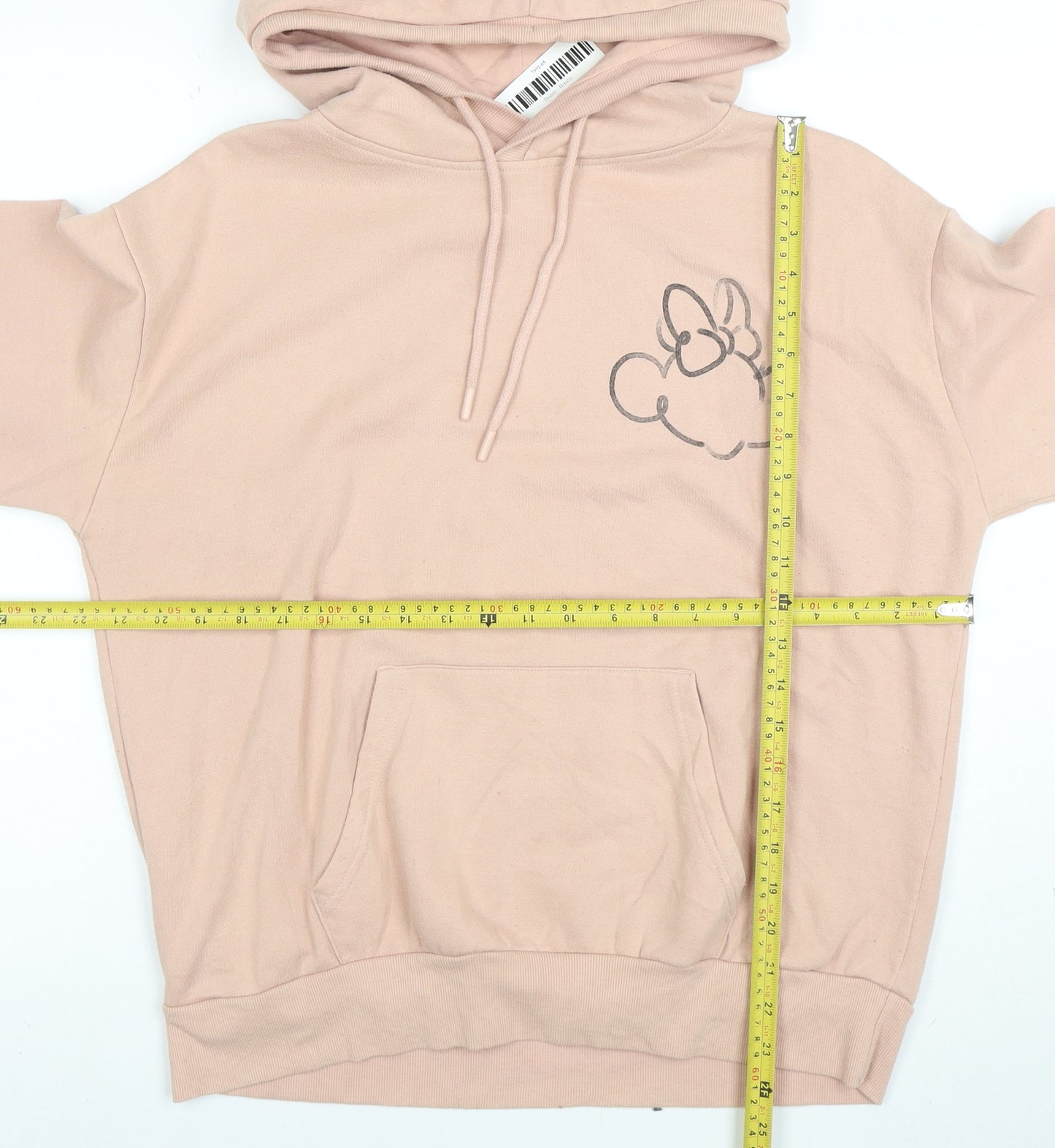 Disney Women Pink Minnie Mouse Pullover Hoodie Size M