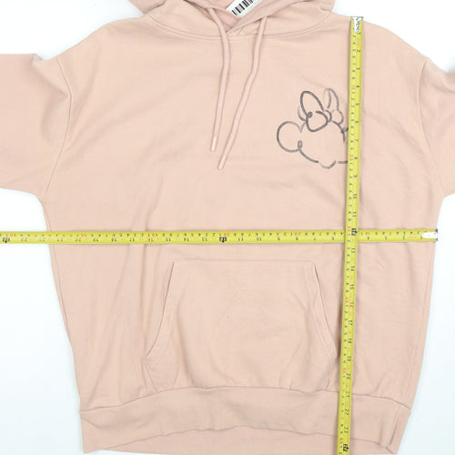 Disney Women Pink Minnie Mouse Pullover Hoodie Size M