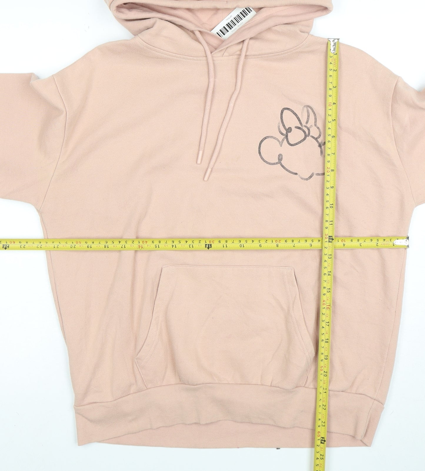 Disney Women Pink Minnie Mouse Pullover Hoodie Size M