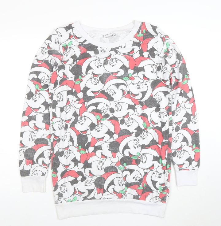 Disney Unisex Multicoloured Christmas Mickey Mouse Sweatshirt Size 10