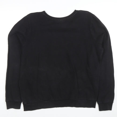 Disney Women Black Mickey Mouse Sequin Sweatshirt Size 14