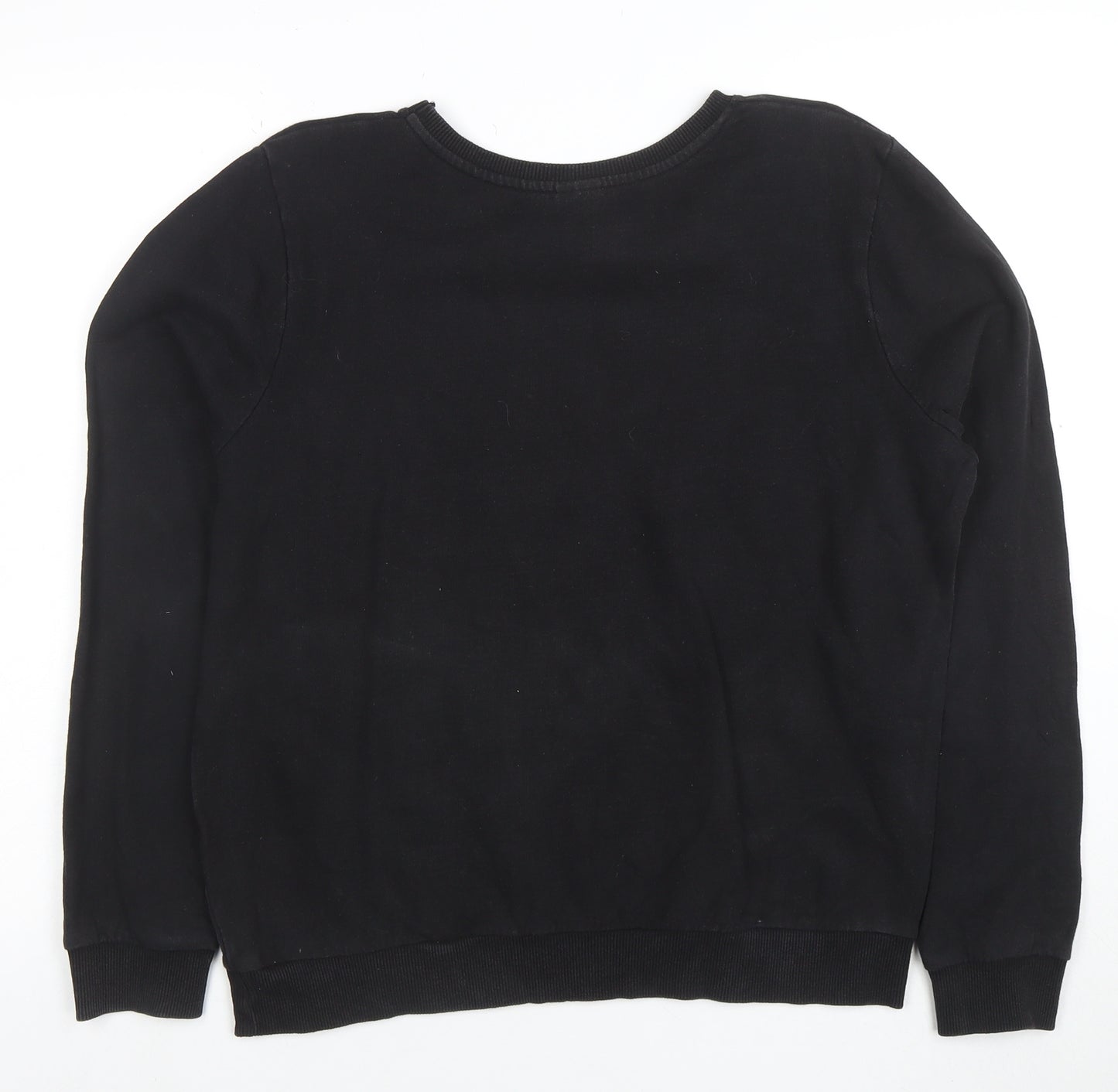 Disney Women Black Mickey Mouse Sequin Sweatshirt Size 14