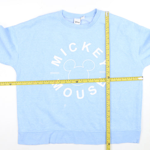 Disney Women Blue Mickey Mouse Pullover Sweatshirt M