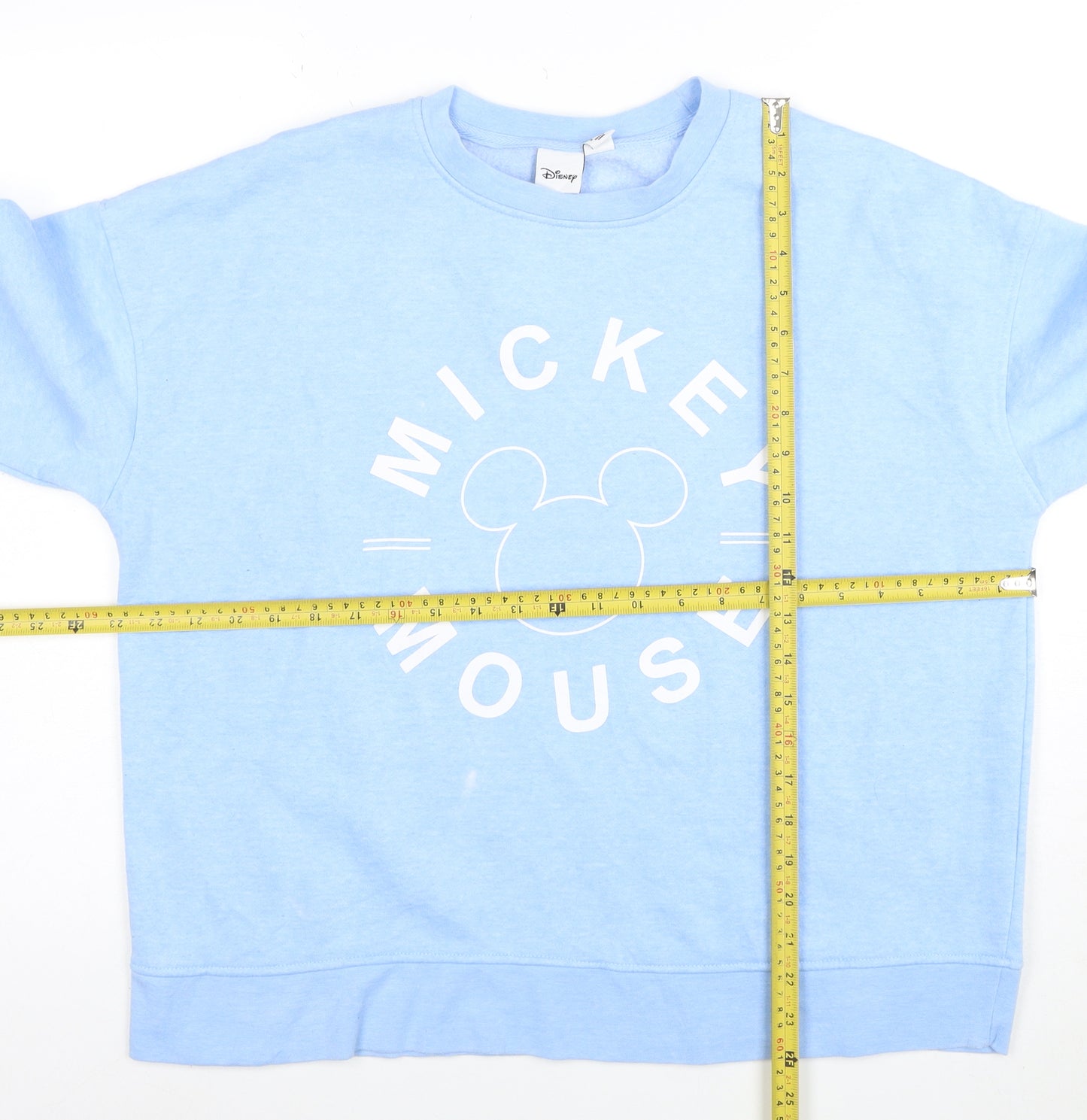 Disney Women Blue Mickey Mouse Pullover Sweatshirt M