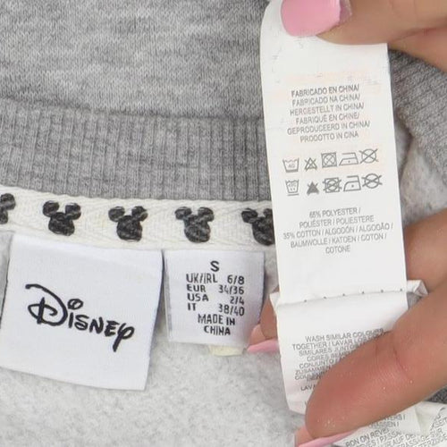 Disney Women Grey Mickey Mouse Sequin Sweatshirt Size S