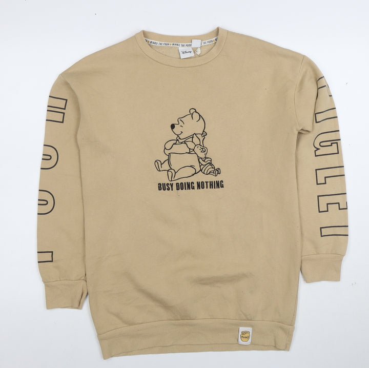 Disney Women Beige Winnie The Pooh Pullover Sweatshirt XS