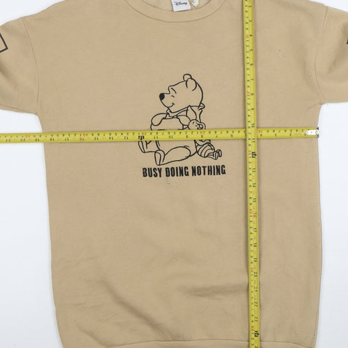 Disney Women Beige Winnie The Pooh Pullover Sweatshirt XS