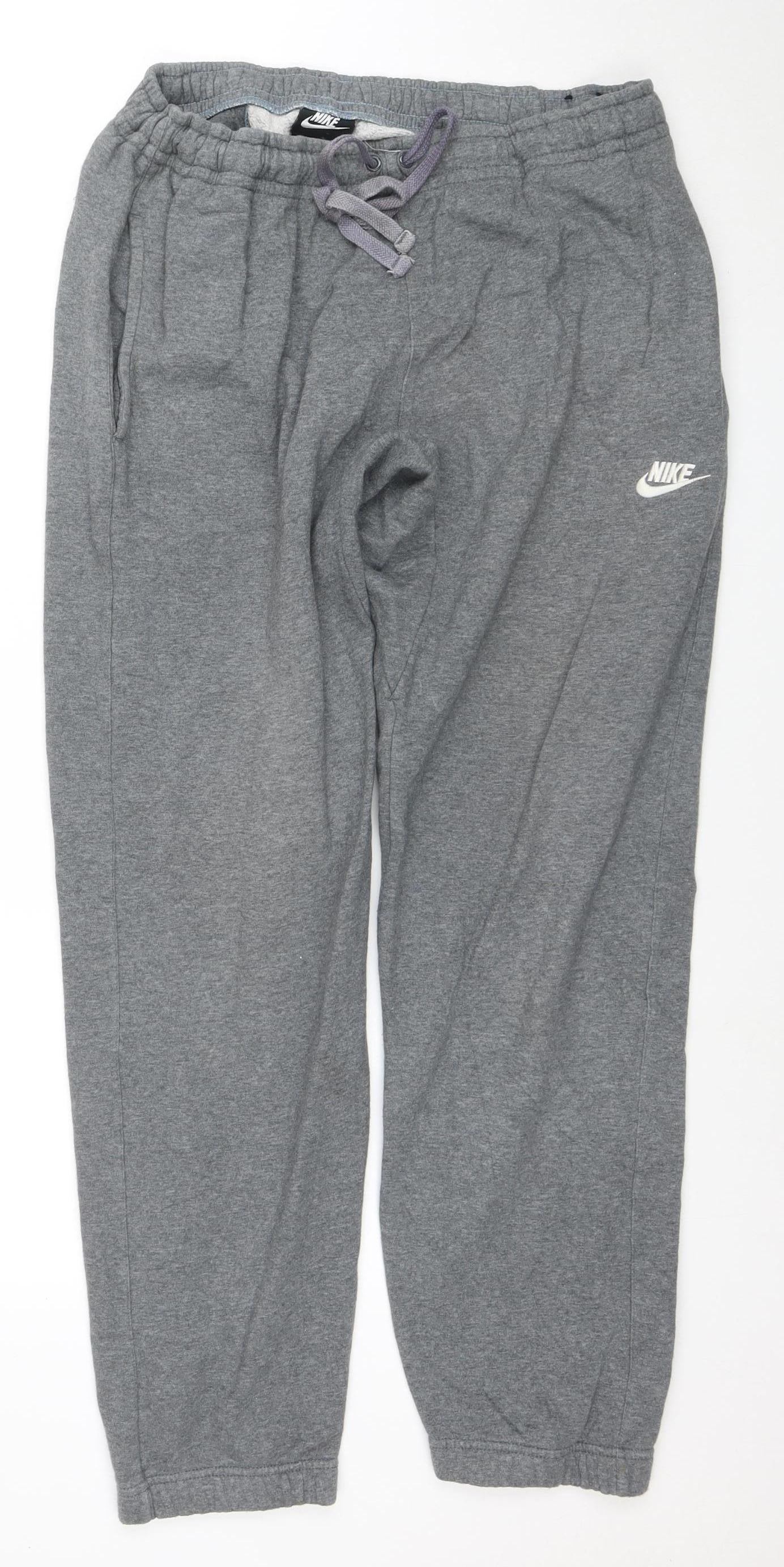 Nike Men's Grey XL Fleece Sweatpants Joggers with Drawstring