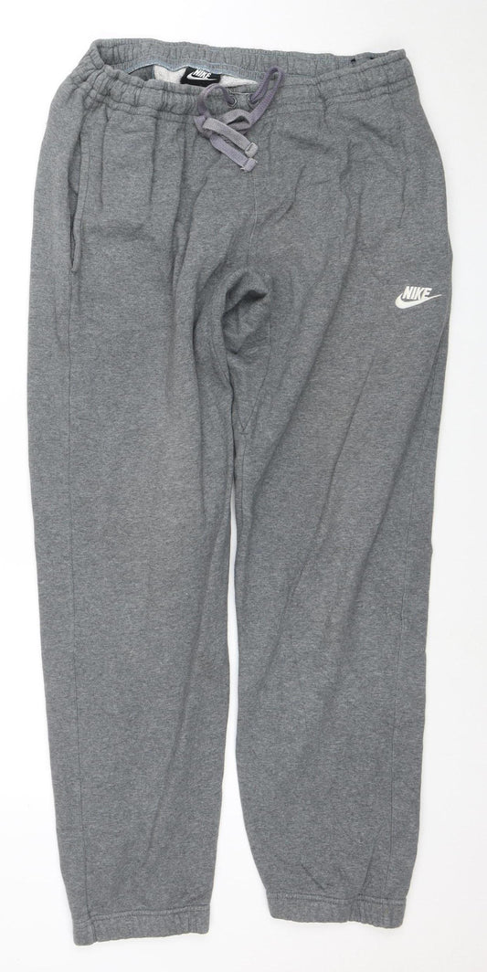 Nike Men's Grey XL Fleece Sweatpants Joggers with Drawstring