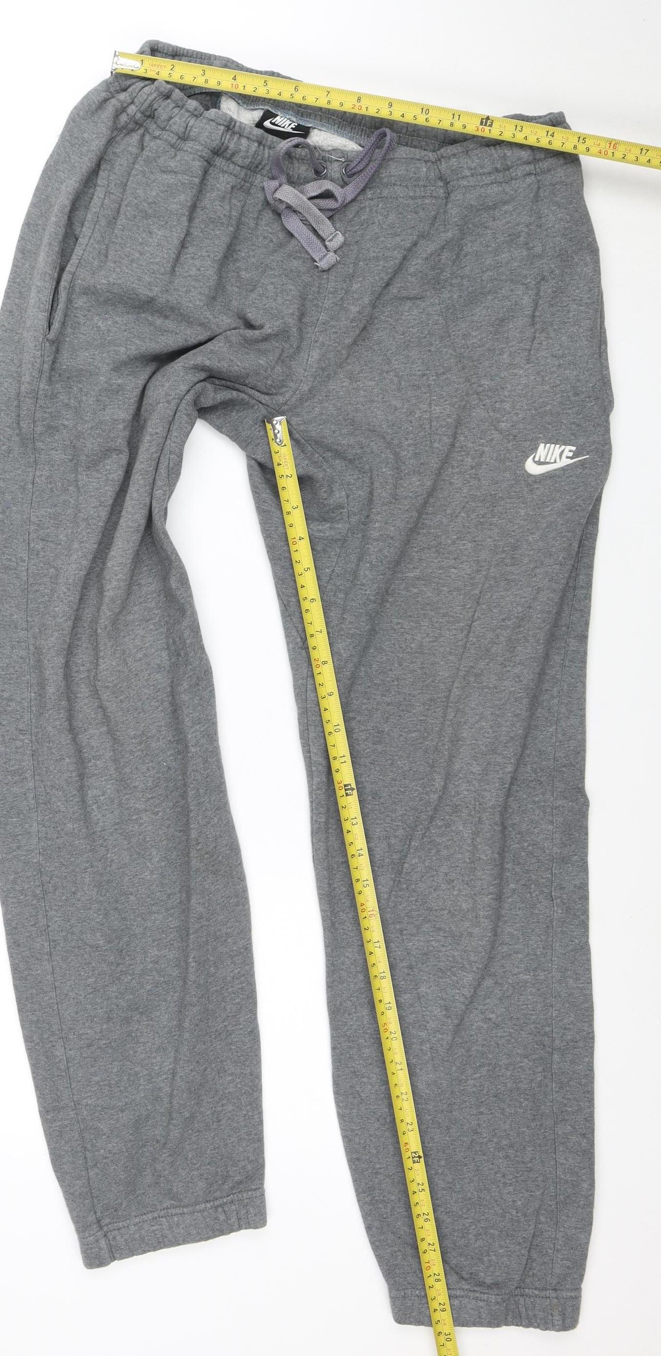 Nike Men's Grey XL Fleece Sweatpants Joggers with Drawstring