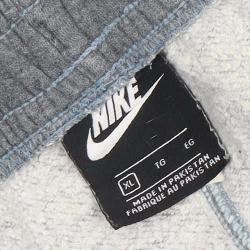 Nike Men's Grey XL Fleece Sweatpants Joggers with Drawstring
