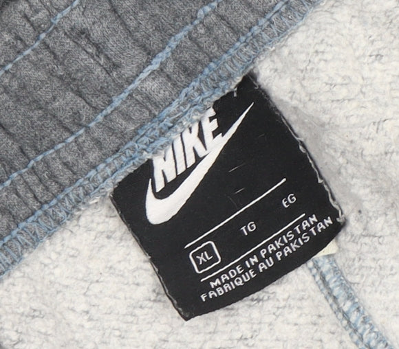 Nike Men's Grey XL Fleece Sweatpants Joggers with Drawstring