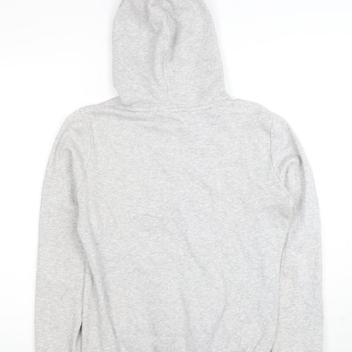 Puma Women’s Grey Pullover Hoodie Small Logo Fleece Lined Casual