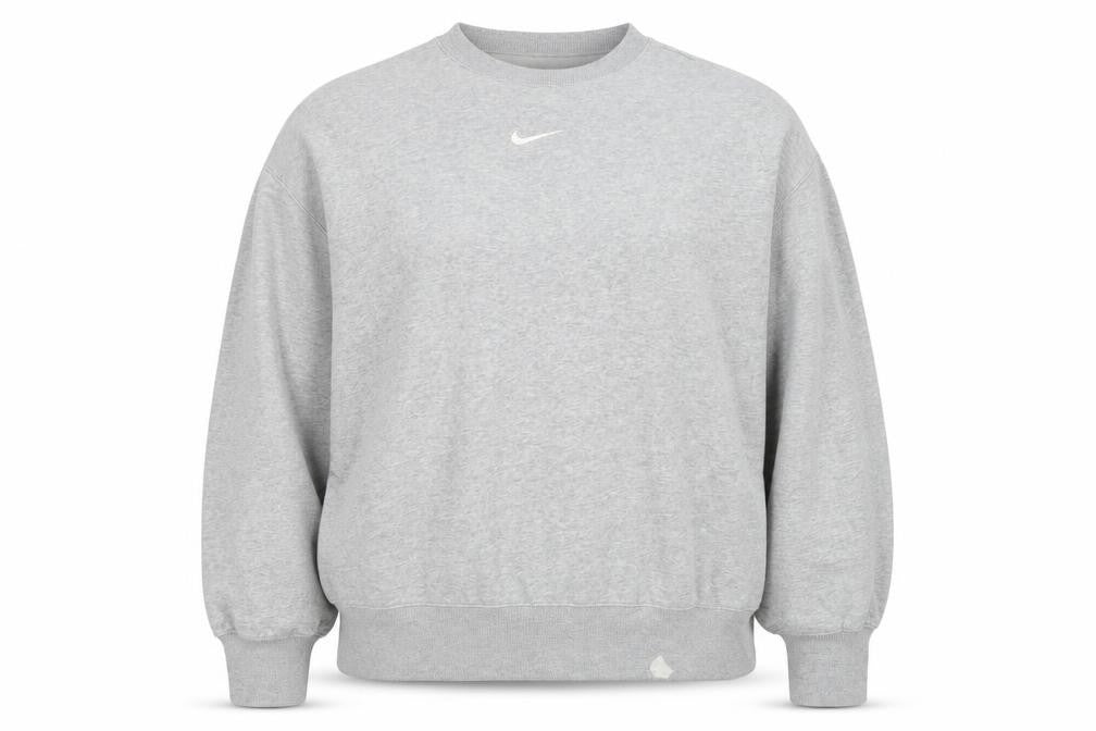 Front view of Nike Women’s Grey Crew Neck Pullover Sweatshirt, size L