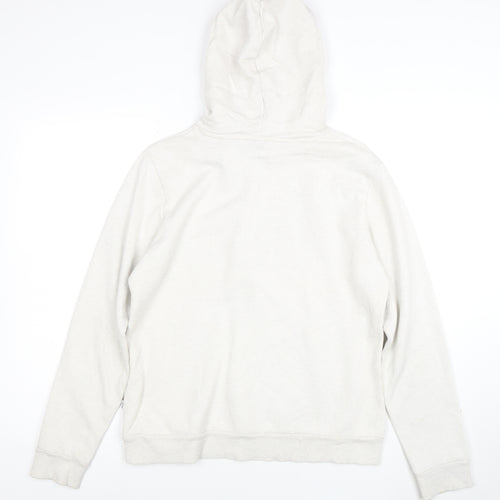 Puma Women White Pullover Hoodie L Cotton Blend Casual