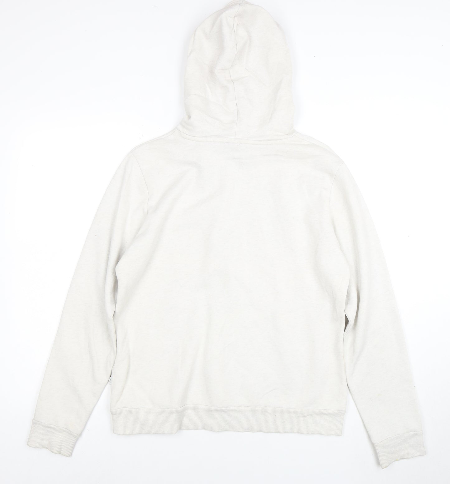 Puma Women White Pullover Hoodie L Cotton Blend Casual