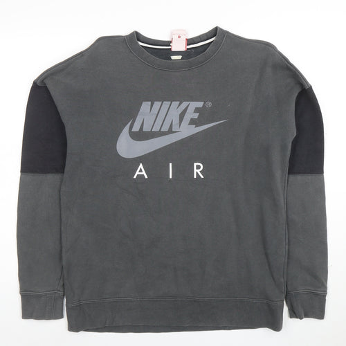 Nike Men's Grey Air Logo Crew Neck Sweatshirt Size M