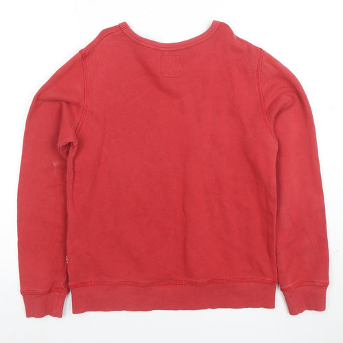 Levi's Womens Red Logo Crew Neck Sweatshirt Size 14 Cotton Casual