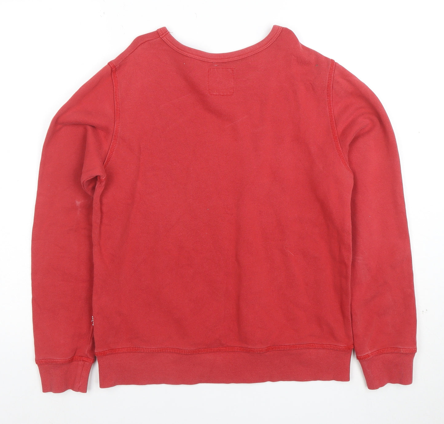 Levi's Womens Red Logo Crew Neck Sweatshirt Size 14 Cotton Casual