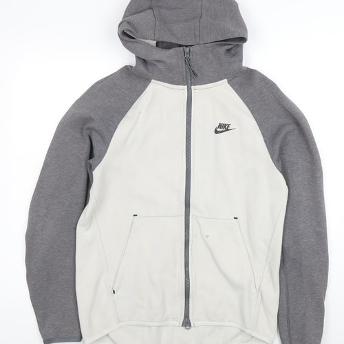 Nike Men's Grey Full Zip Hoodie Size S Regular Fit Cotton Blend