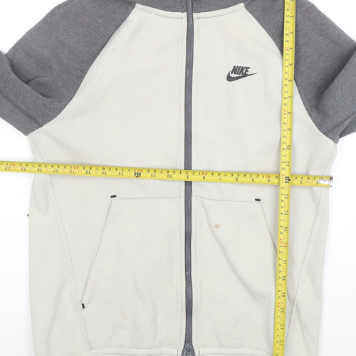 Nike Men's Grey Full Zip Hoodie Size S Regular Fit Cotton Blend