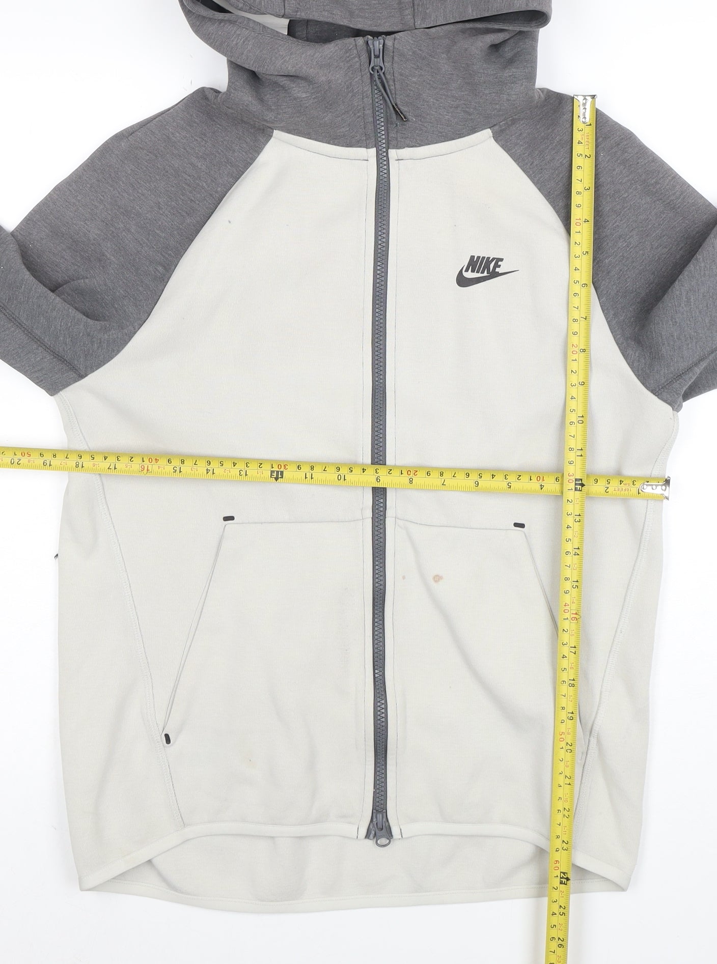 Nike Men's Grey Full Zip Hoodie Size S Regular Fit Cotton Blend