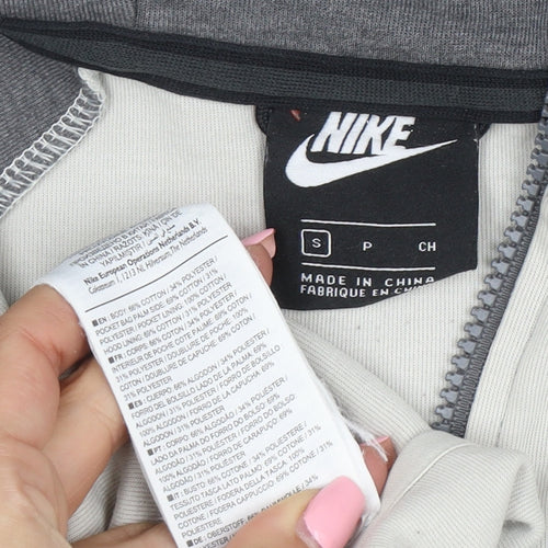 Nike Men's Grey Full Zip Hoodie Size S Regular Fit Cotton Blend