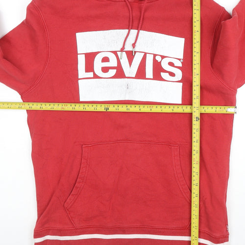 Levi's Men's Red Pullover Hoodie M Logo Graphic Hooded Sweatshirt