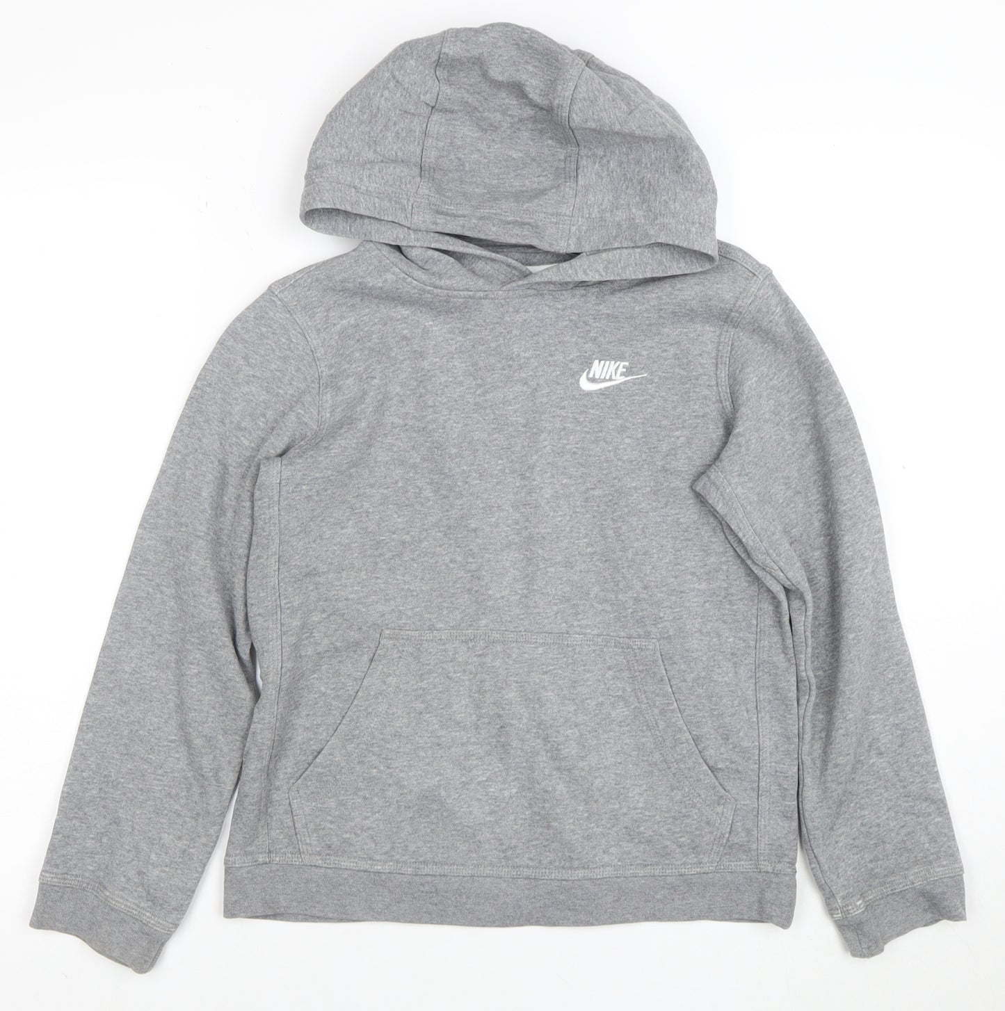 Nike Boys Grey Pullover Hoodie M 137-147cm Cotton Blend Fleece