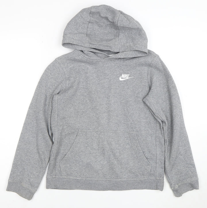 Nike Boys Grey Pullover Hoodie M 137-147cm Cotton Blend Fleece