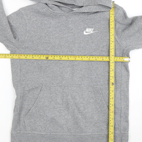 Nike Boys Grey Pullover Hoodie M 137-147cm Cotton Blend Fleece