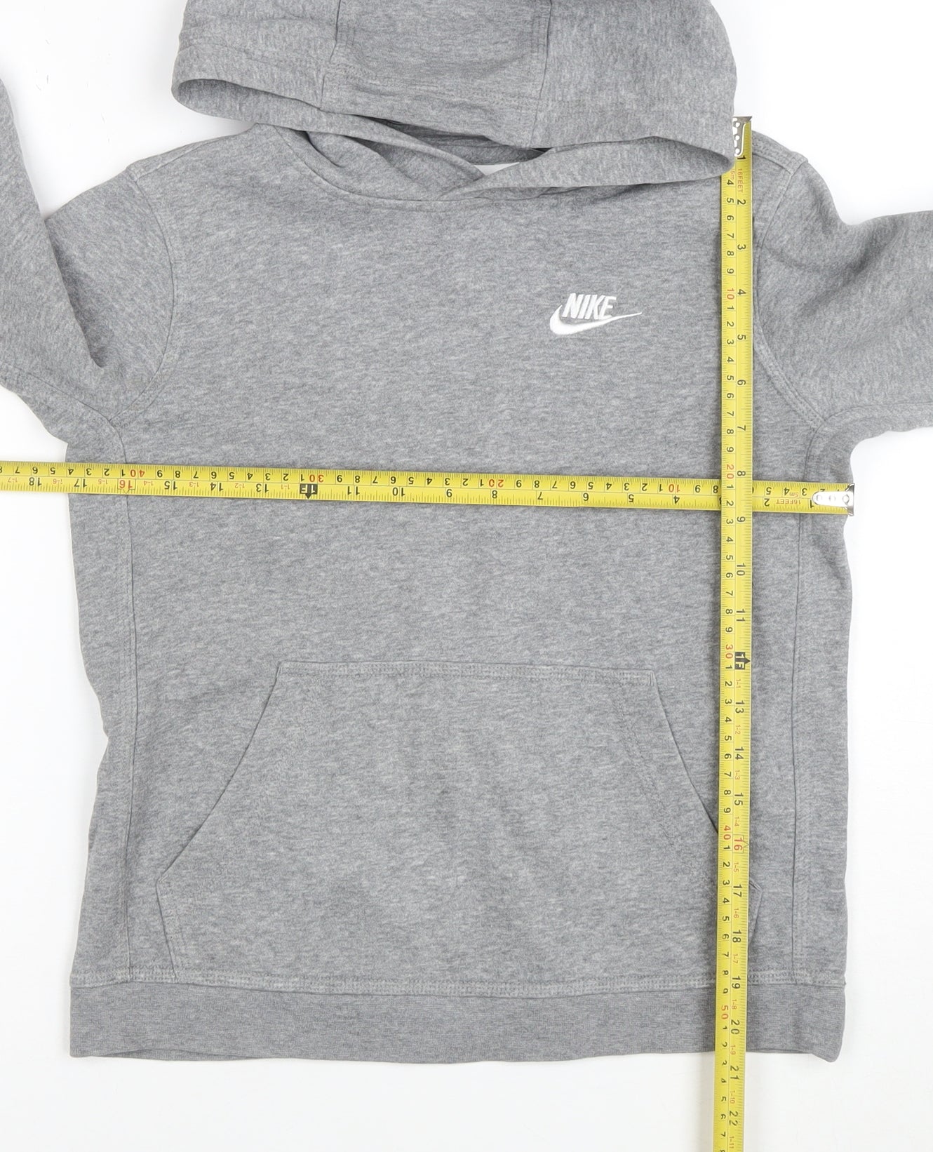 Nike Boys Grey Pullover Hoodie M 137-147cm Cotton Blend Fleece