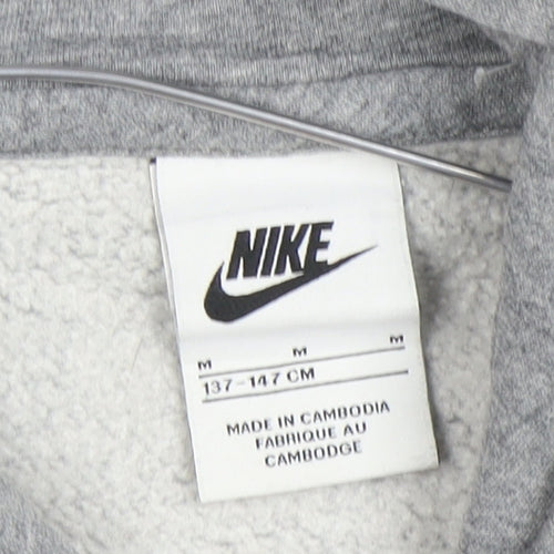 Nike Boys Grey Pullover Hoodie M 137-147cm Cotton Blend Fleece