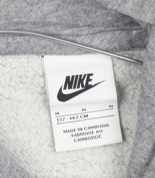 Nike Boys Grey Pullover Hoodie M 137-147cm Cotton Blend Fleece