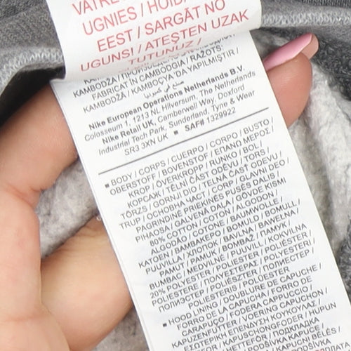 Nike Boys Grey Pullover Hoodie M 137-147cm Cotton Blend Fleece