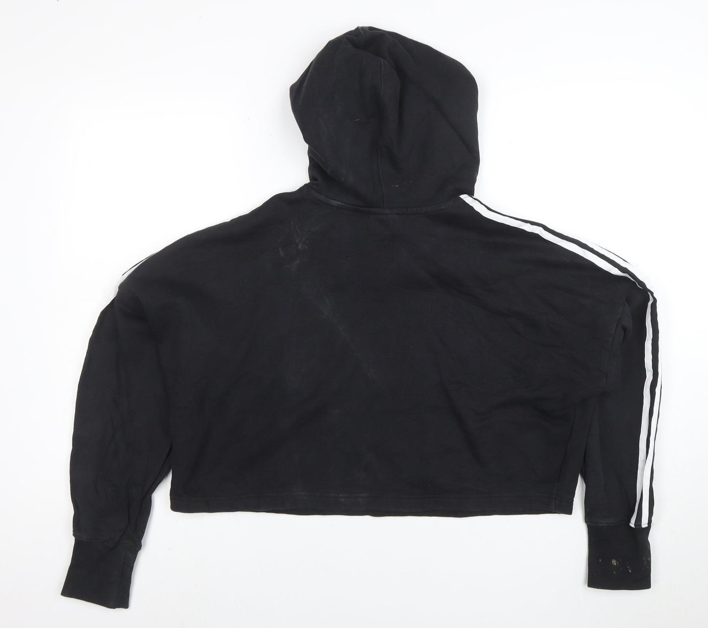 Adidas Women's Black Cropped Hoodie XS Cotton Casual Pullover
