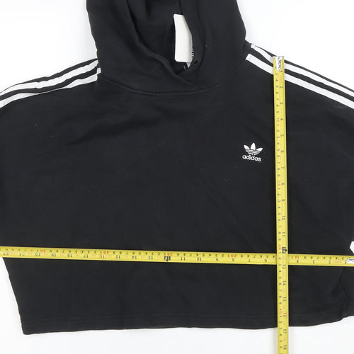 Adidas Women's Black Cropped Hoodie XS Cotton Casual Pullover