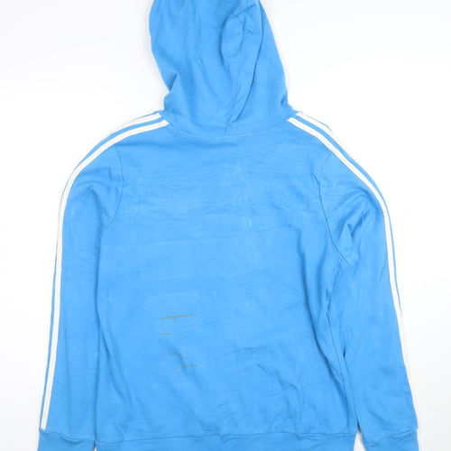 Adidas Women Blue Full Zip Hoodie Jacket Size 14 Cotton Blend