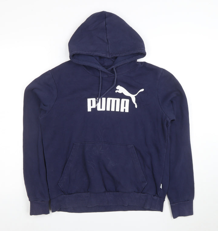 Puma Women's Navy Blue Pullover Hoodie Size M Logo Design