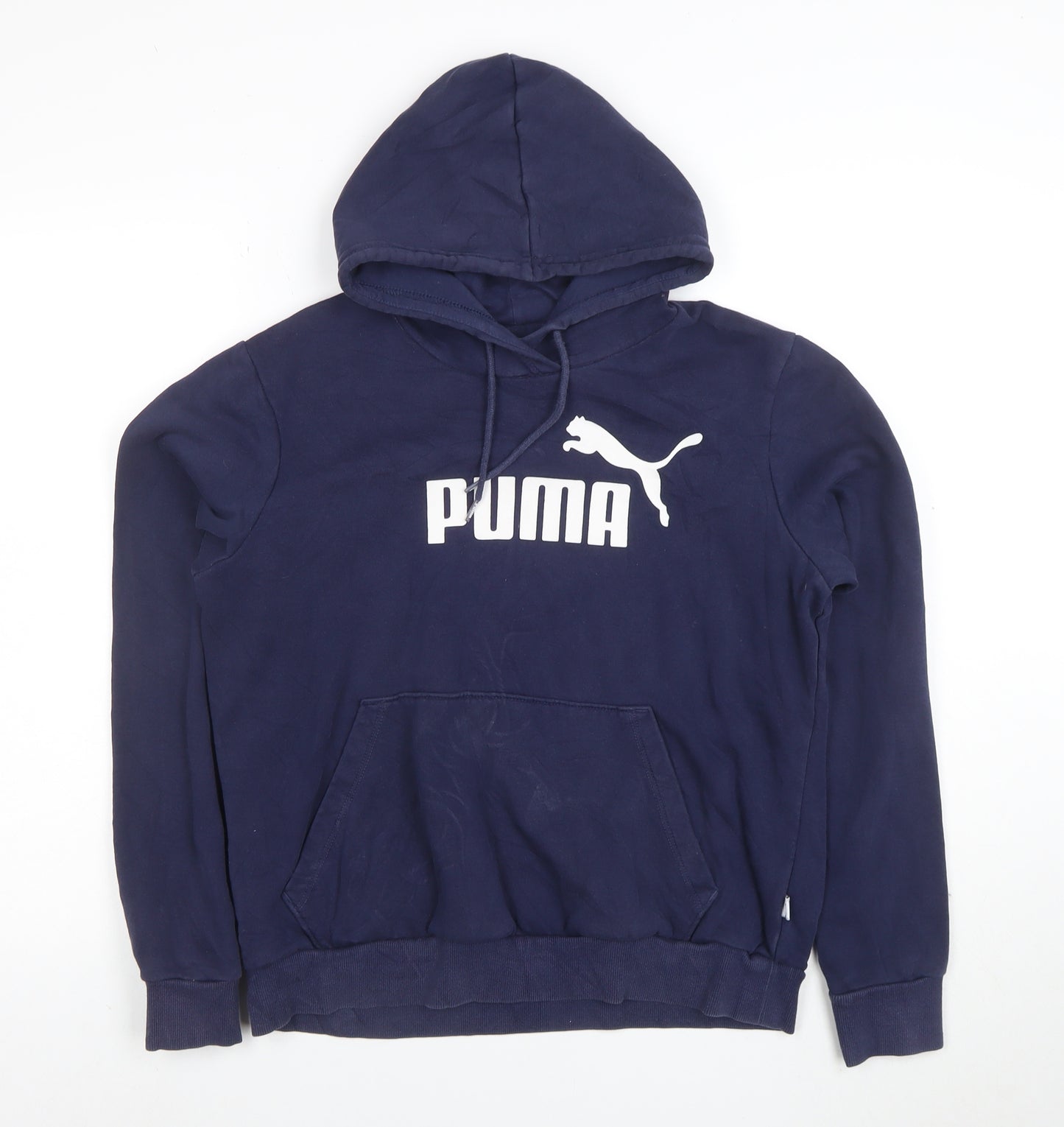 Puma Women's Navy Blue Pullover Hoodie Size M Logo Design